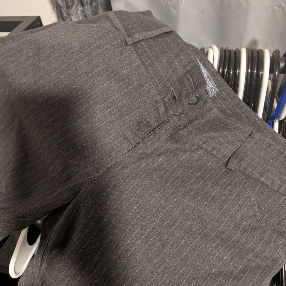Hillard & Hanson Gray Pinstripe Wide Leg Pants